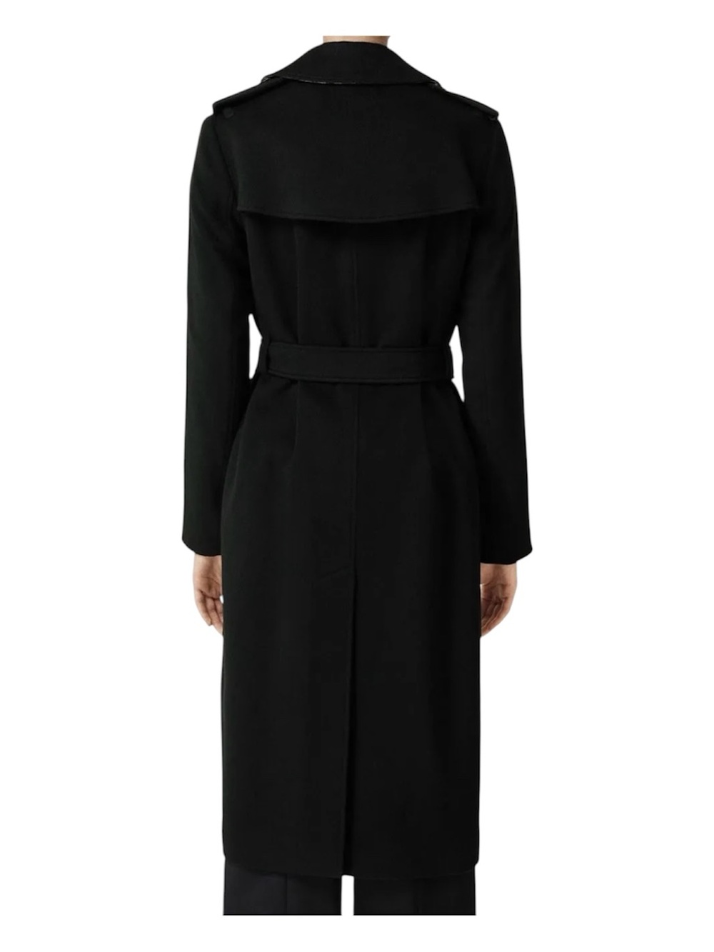 Authentic Burberry Black Double-Breasted Belted Long Trench Coat - Picture 2 of 13